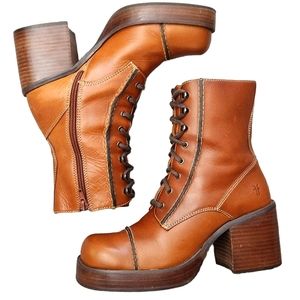 frye chunky heel boots